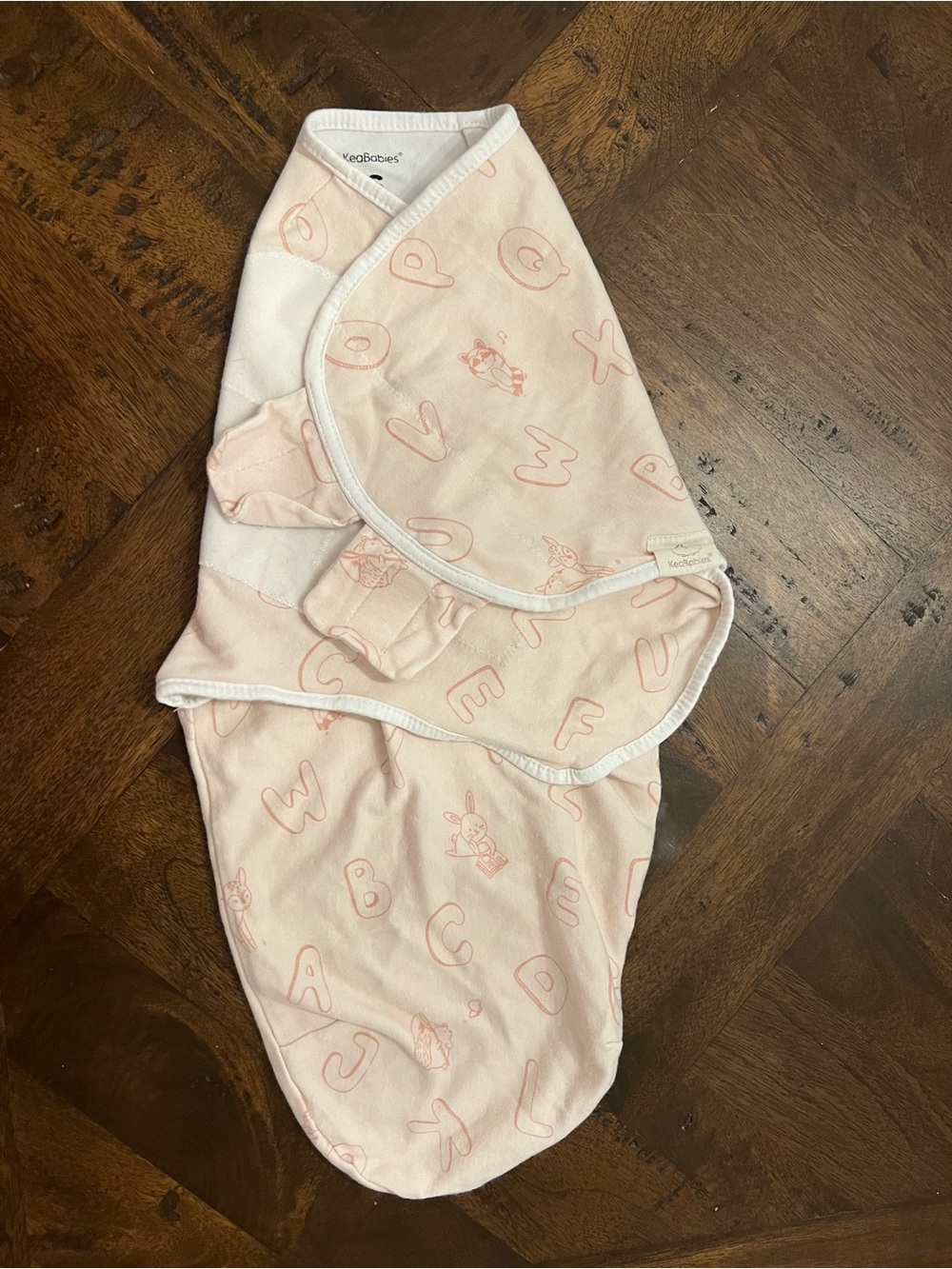 KeaBabies Pink Alphabet Organic Cotton Swaddle Sleep Sack
